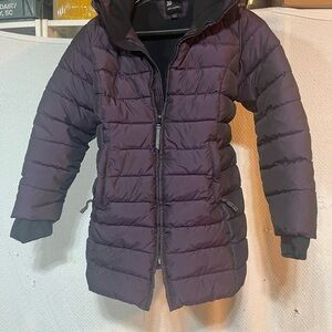 All In Motion Girls Puffer Coat. With Hoodie. Purple 10/12